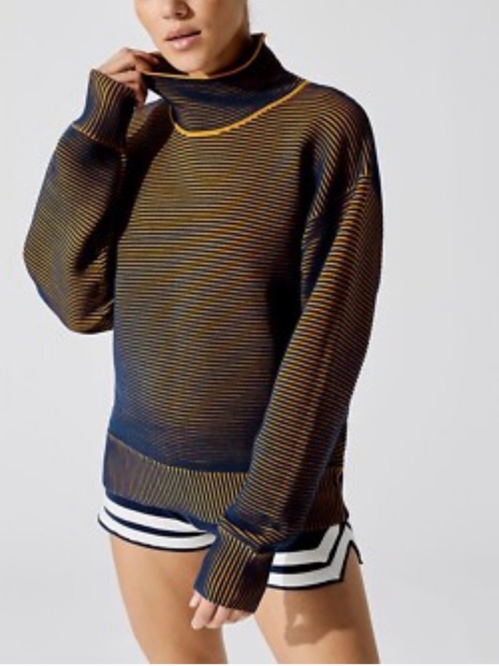 Nagnata Rib Sweater Navy/Turmeric colorway Size S/M